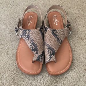 Snakeskin print sandals